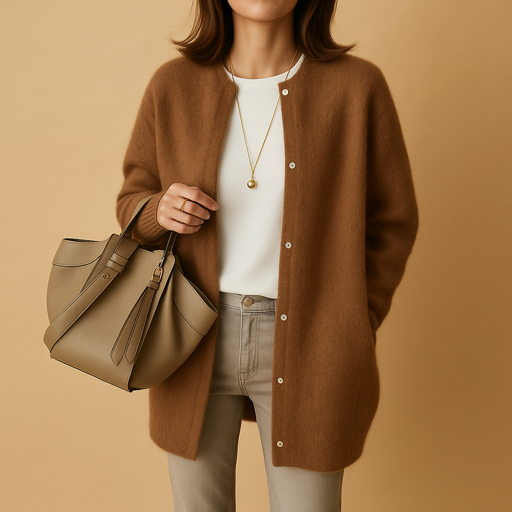 Liora - Knitted women’s cardigan with buttons and long sleeves