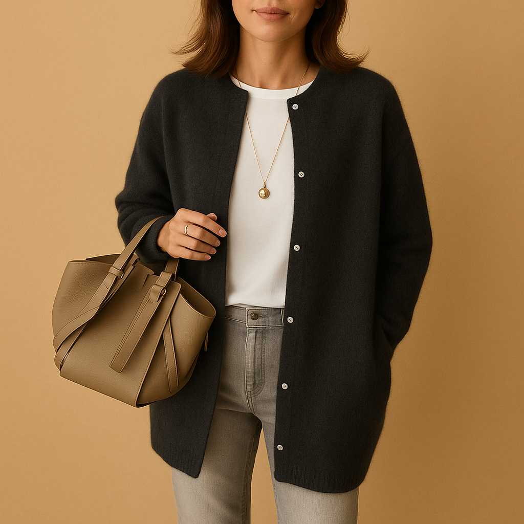 Liora - Knitted women’s cardigan with buttons and long sleeves
