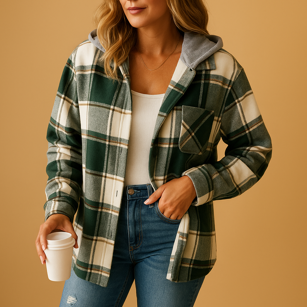Clara - Plaid Hooded Coat for Women