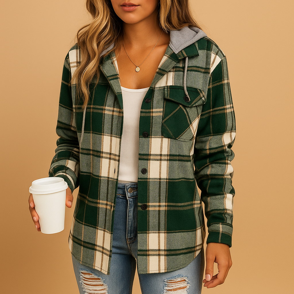 Clara - Plaid Hooded Coat for Women