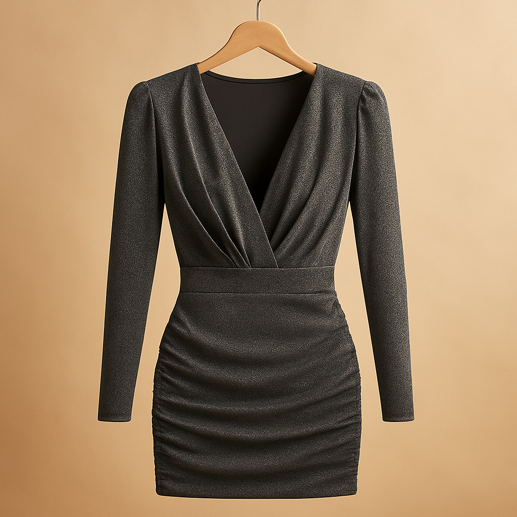 Serena - Shiny Glitter Evening Dress with Long Sleeves for Women