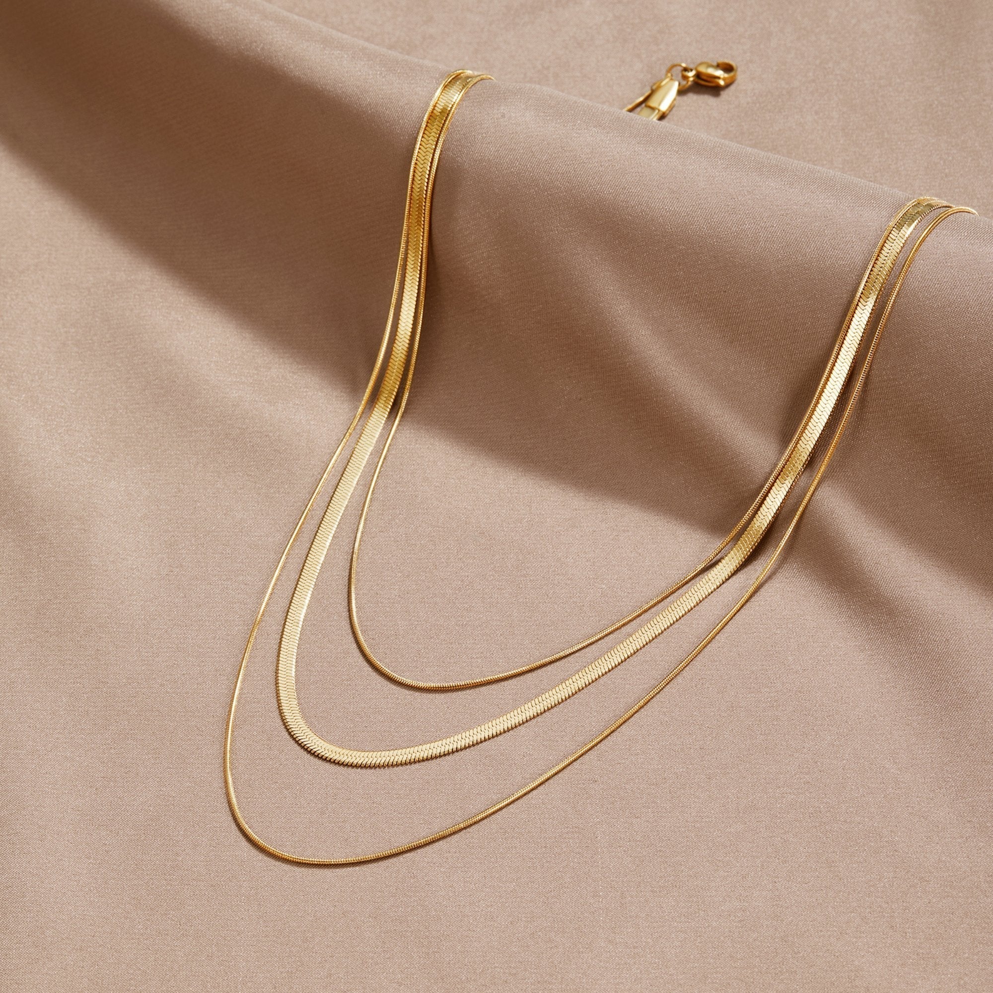 Collier à Chaîne Multistrat Doré
