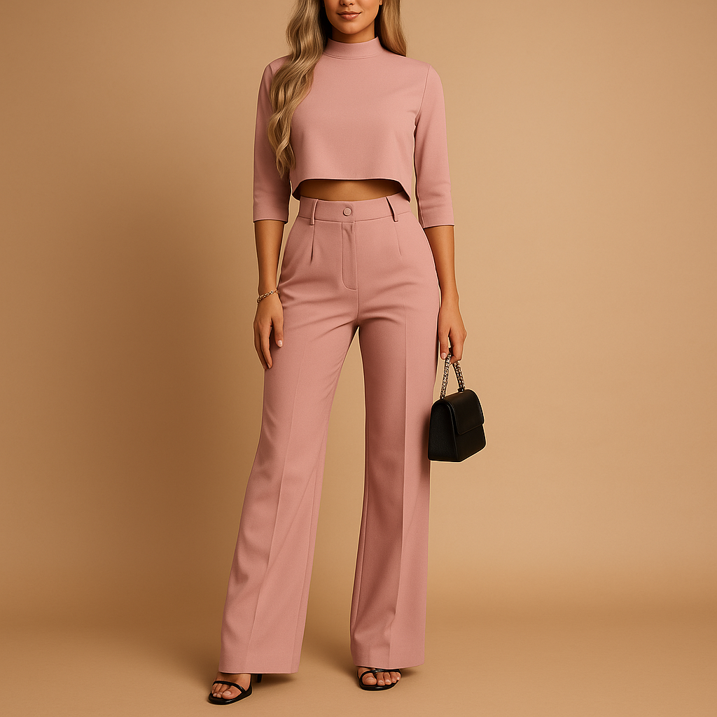 Alina - Tailored Autumn Set with Top and Trousers for Women