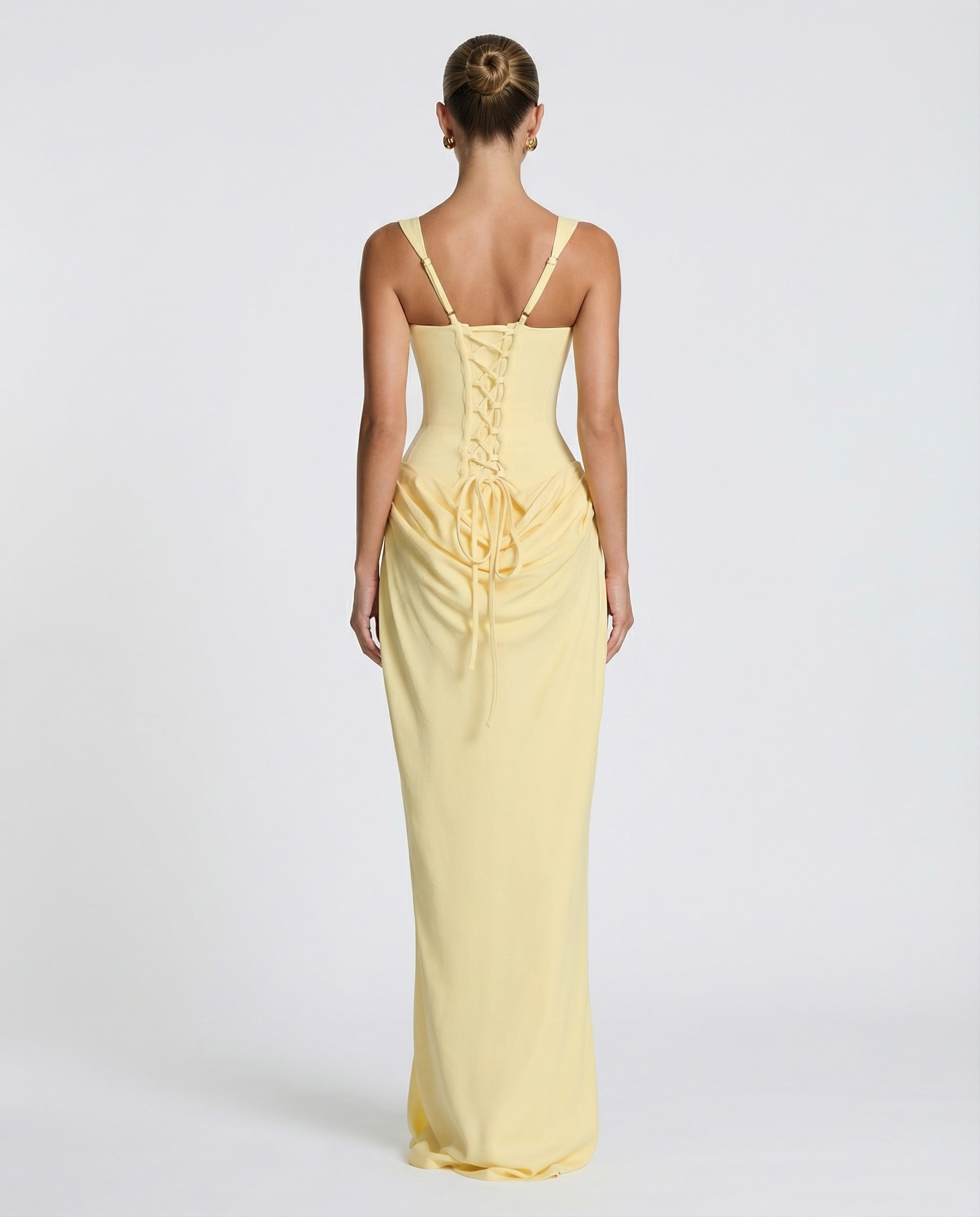 Elyndoria - Robe maxi femme moulante effet sablier élégante et satinée