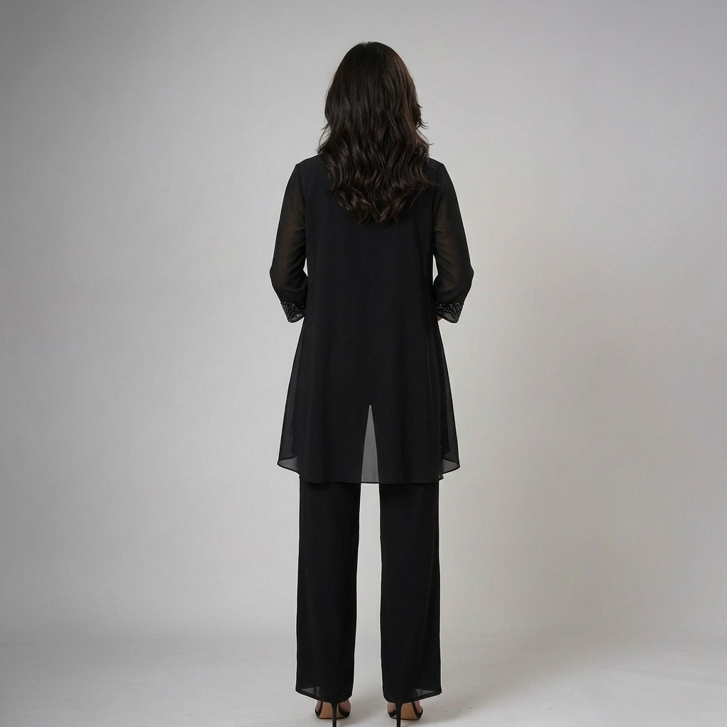 Ixalisse - Ensemble pantalon femme élégant trois pièces fluide et raffiné