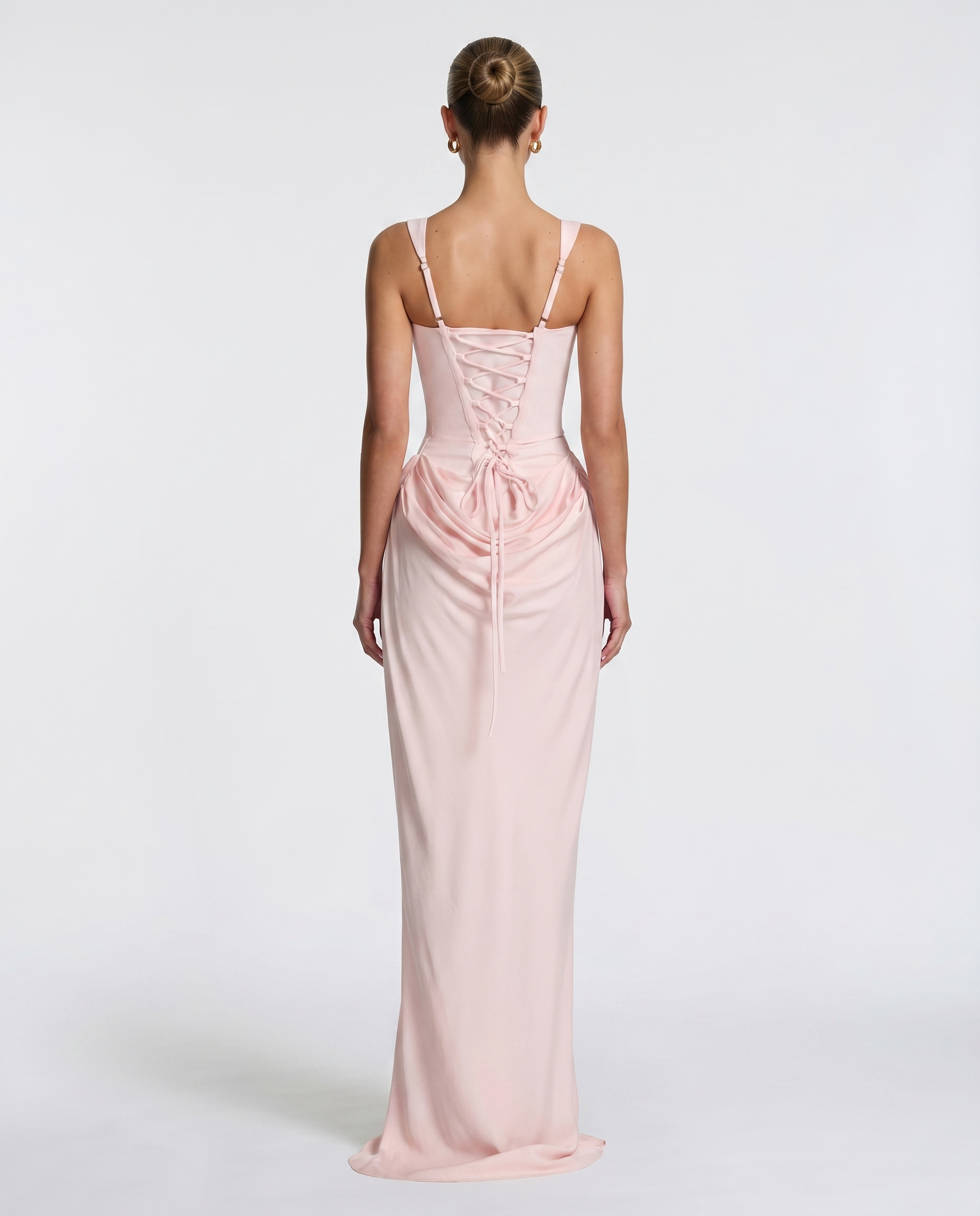 Elyndoria - Robe maxi femme moulante effet sablier élégante et satinée
