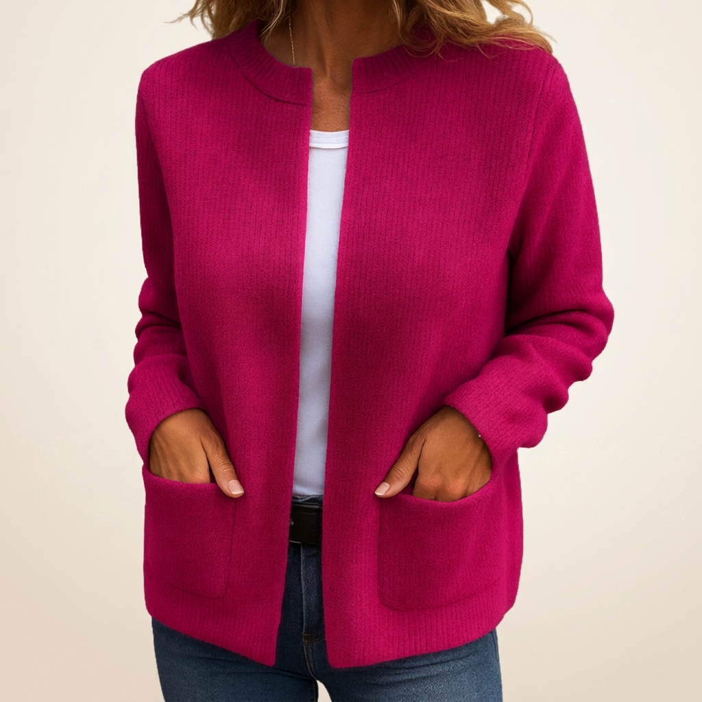 Fenne - Gilet femme en tricot doux avec fermeture zippée
