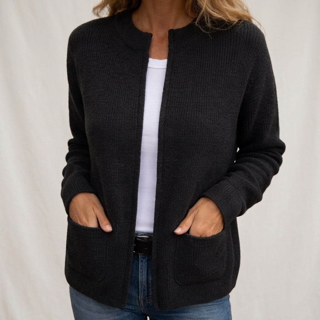 Fenne - Gilet femme en tricot doux avec fermeture zippée