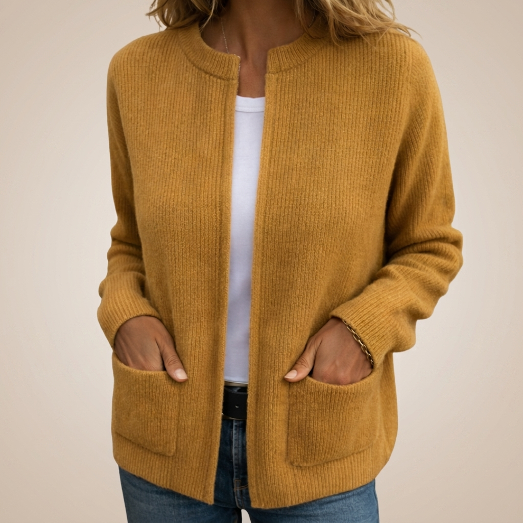 Fenne - Gilet femme en tricot doux avec fermeture zippée