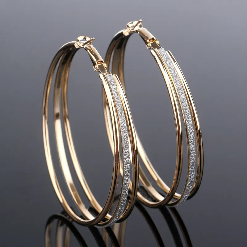 Boucles d'Oreilles Créoles en Or Vintage Brillant