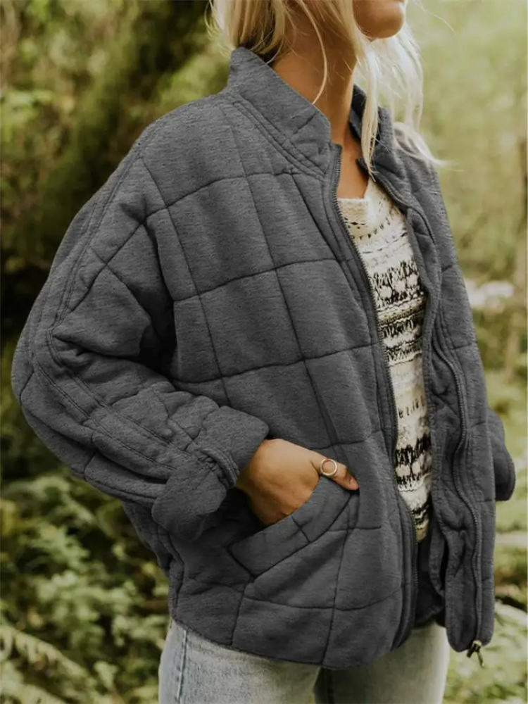 Jinthe - Women's quilted zip-up jacket with practical pockets