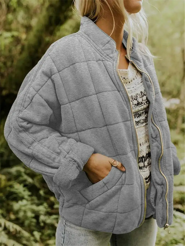 Jinthe - Women's quilted zip-up jacket with practical pockets