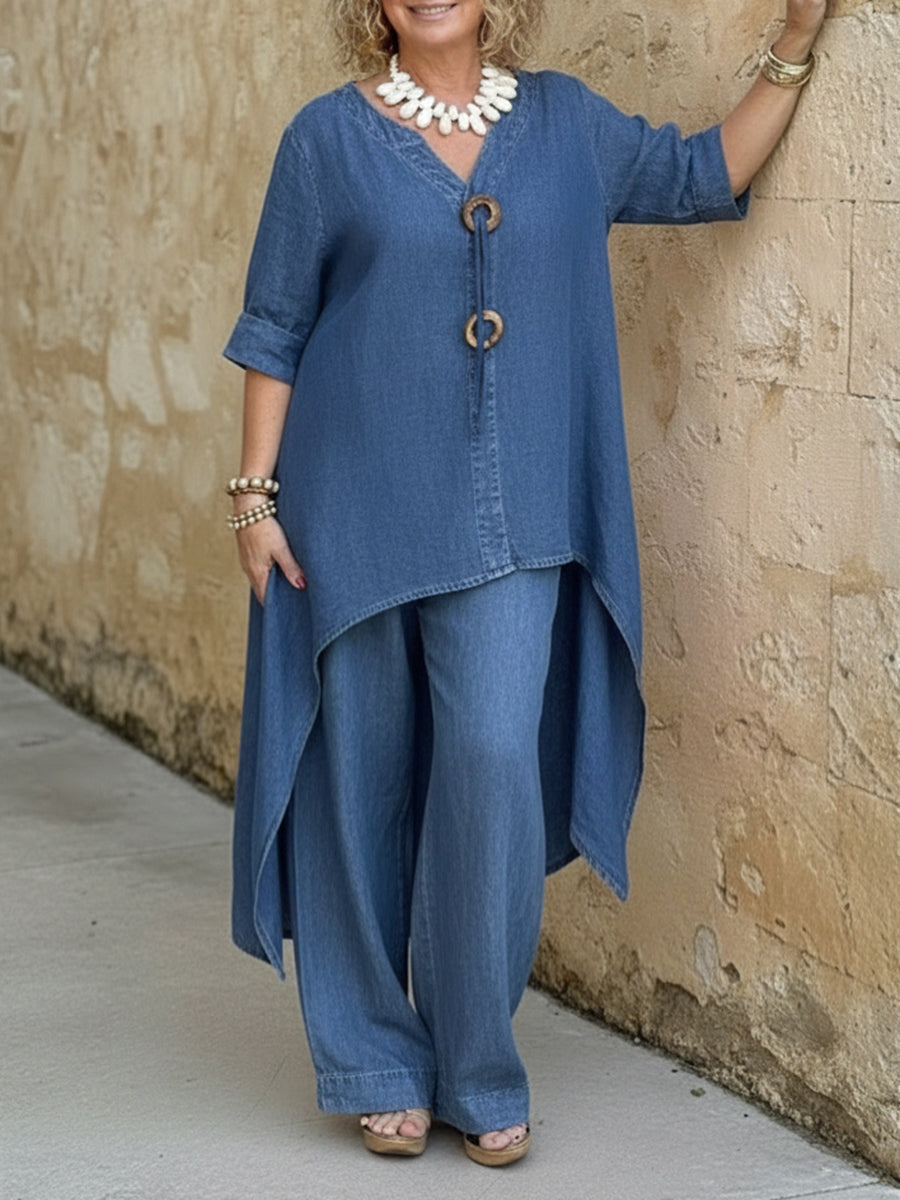 Rosellea - Ensemble Denim Fluide Femme