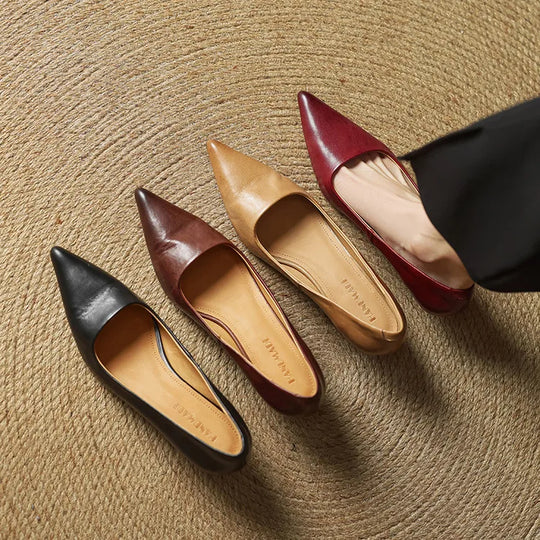Lunessae - Escarpins En Cuir Véritable À Talon Élégant