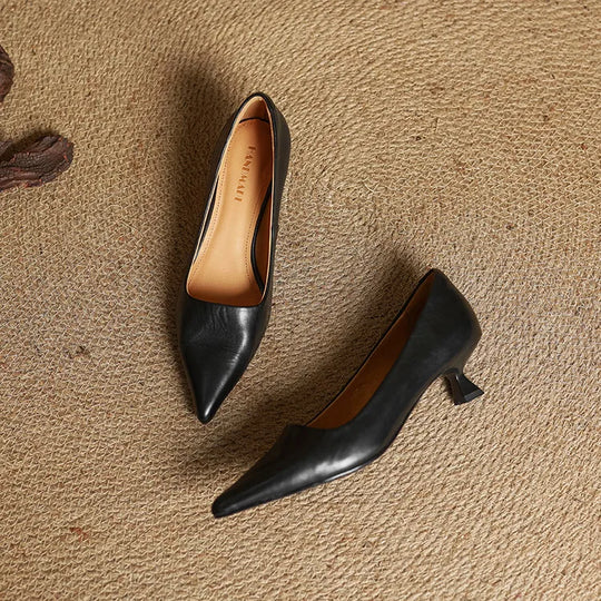 Lunessae - Escarpins En Cuir Véritable À Talon Élégant