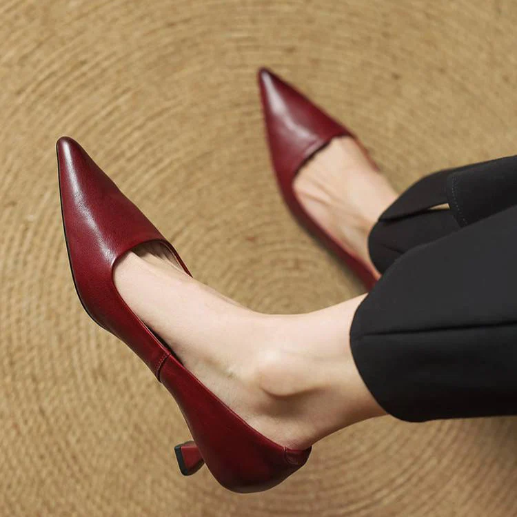 Lunessae - Escarpins En Cuir Véritable À Talon Élégant