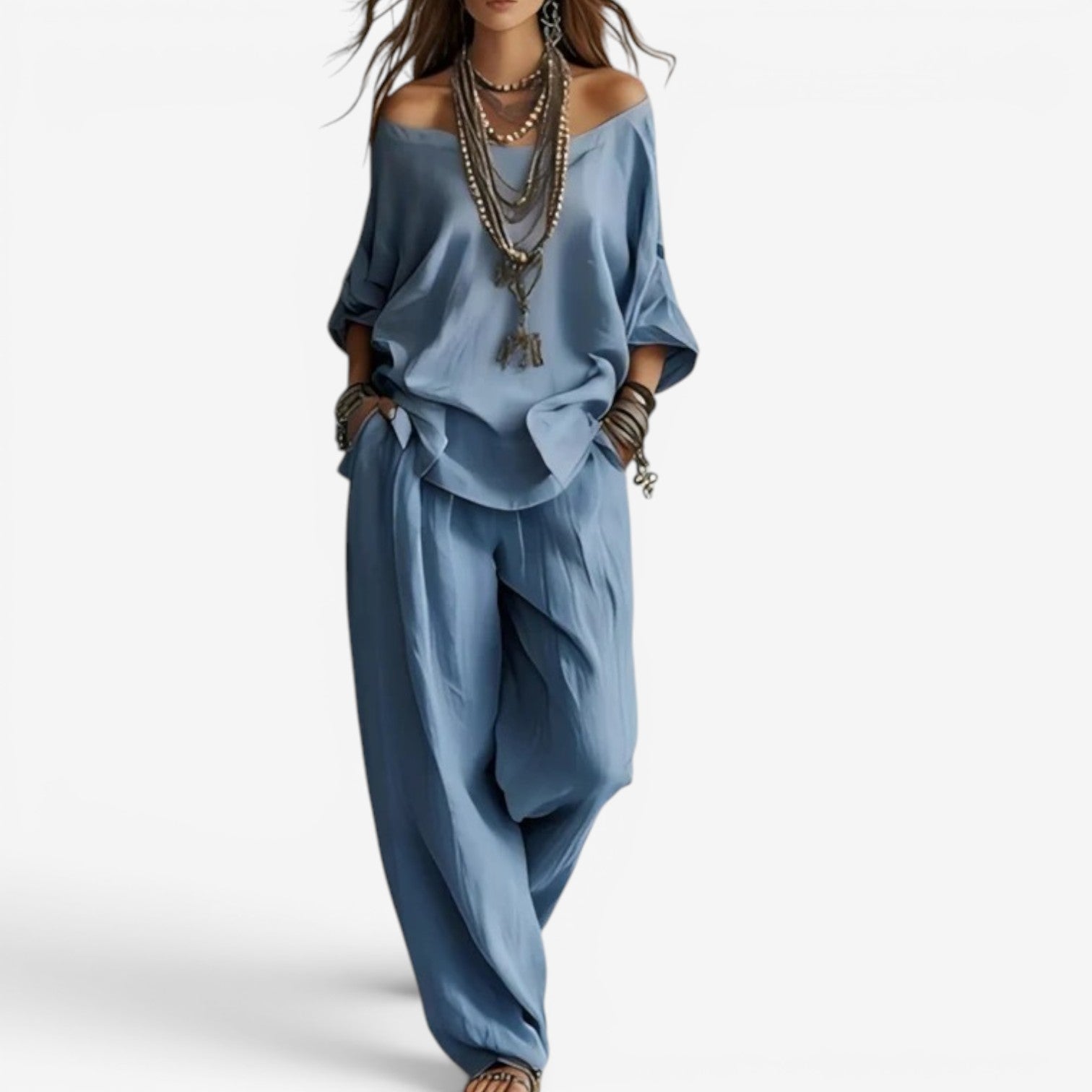 Ozelith - Ensemble femme bohème fluide style chic décontracté