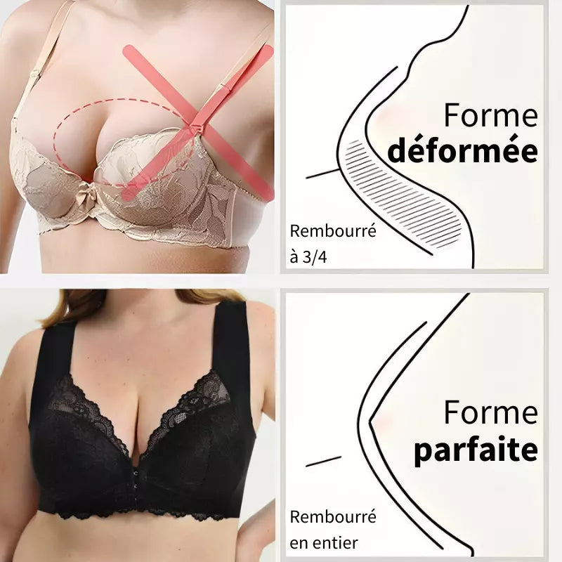 Cira - Soutien-gorge sans fil avec fermeture frontale (paquet de 3)