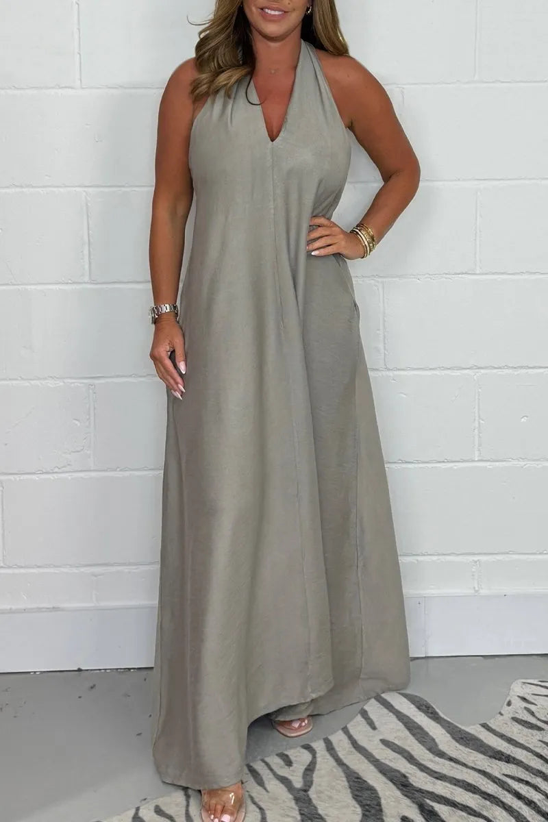 Serafina - Robe Maxi Flottante à Dos T pour Femmes