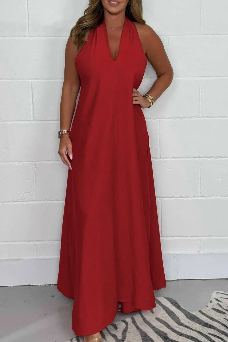 Serafina - Robe Maxi Flottante à Dos T pour Femmes