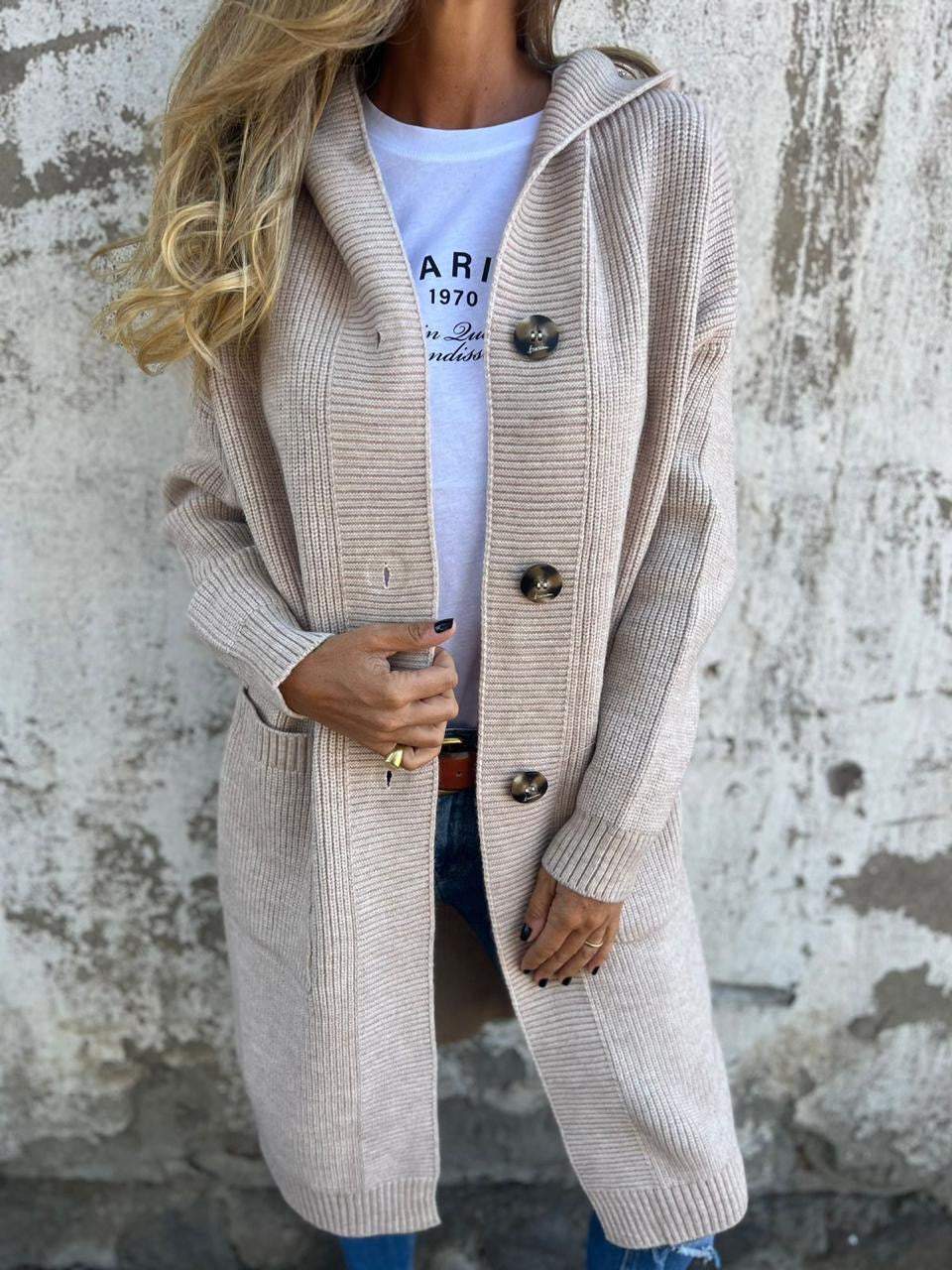 Ursule - Cardigan Long Élégant en Maille