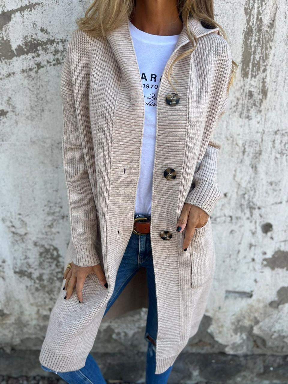 Ursule - Cardigan Long Élégant en Maille