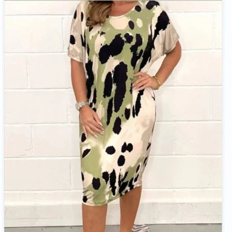 Louisa - Robe Décontractée Ample à Imprimé Léopard