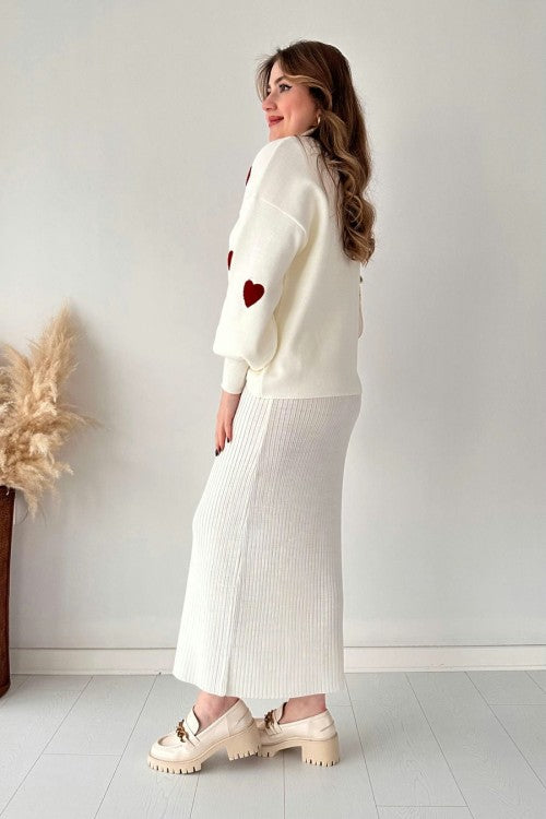 Annette - Ensemble Tendance Cœur et Jupe Taille Haute