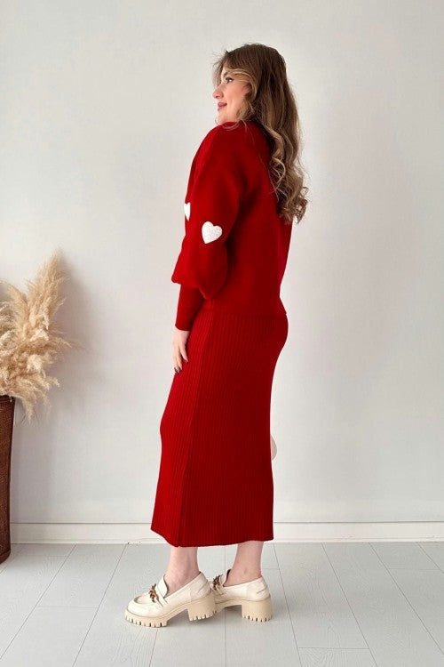 Annette - Ensemble Tendance Cœur et Jupe Taille Haute