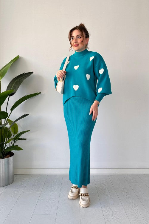 Annette - Ensemble Tendance Cœur et Jupe Taille Haute