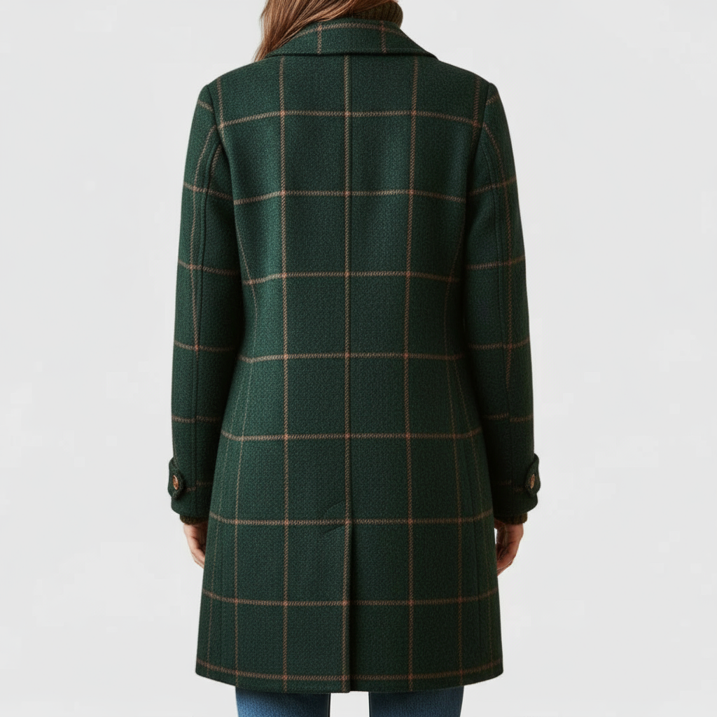 Elivara - Manteau à Carreaux Élégant pour Femme