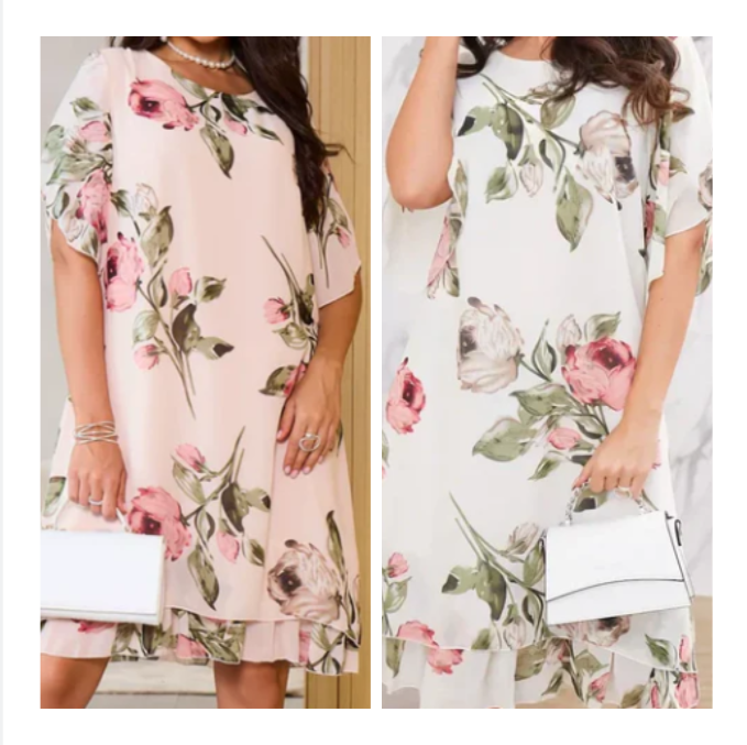 Kalina - Robe en mousseline avec pétales de fleurs