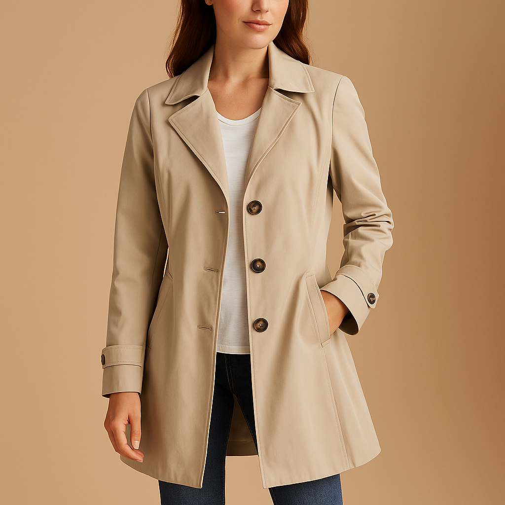 Isla - Long Windproof Raincoat for Women