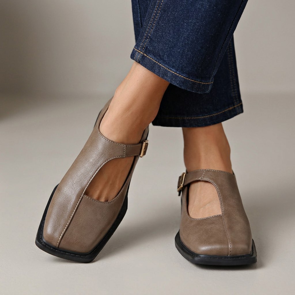 Anke - Chaussures femme  à bout carré avec boucle