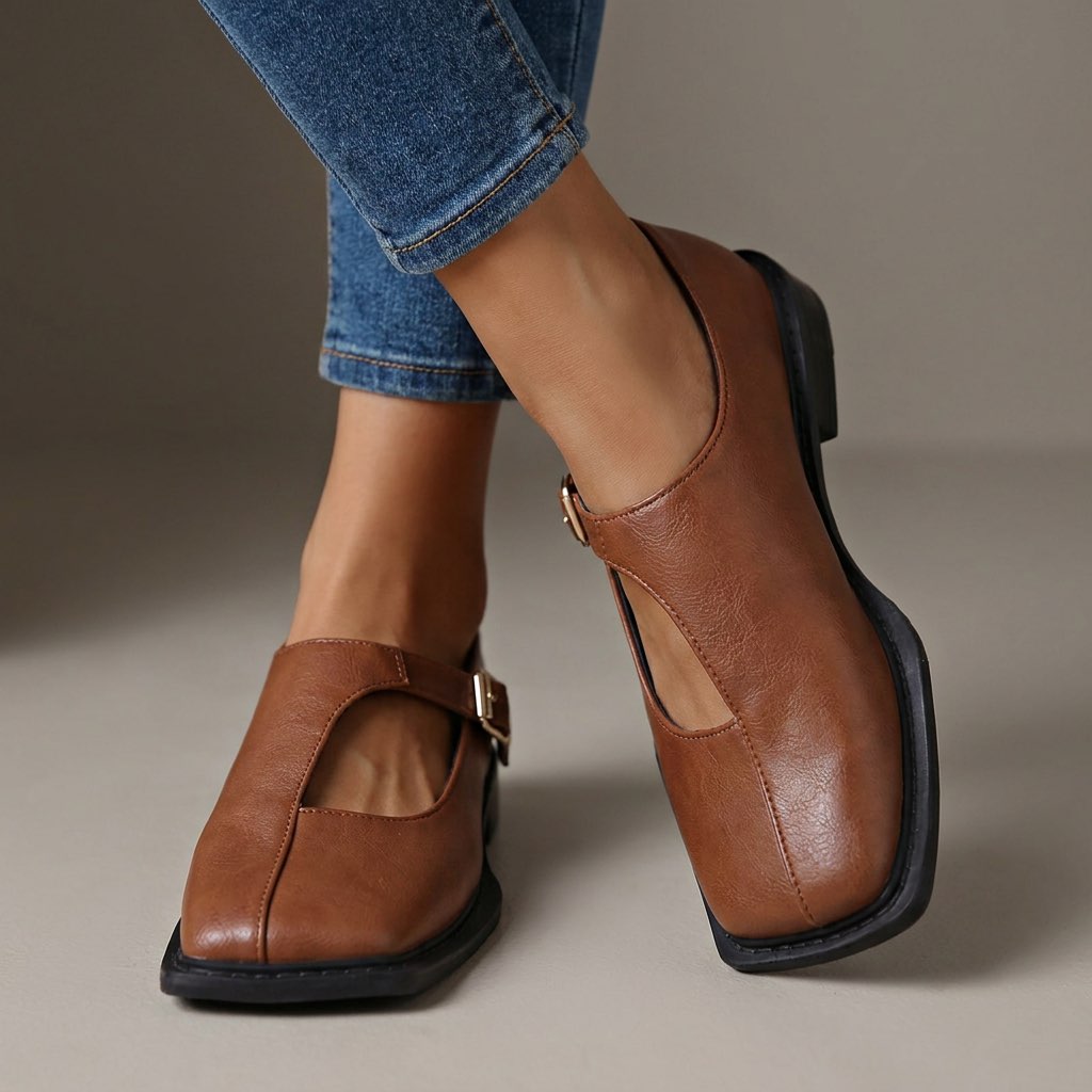 Anke - Chaussures femme  à bout carré avec boucle