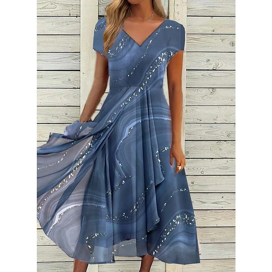 Rosalinde - Robe Midi à Décolleté en V
