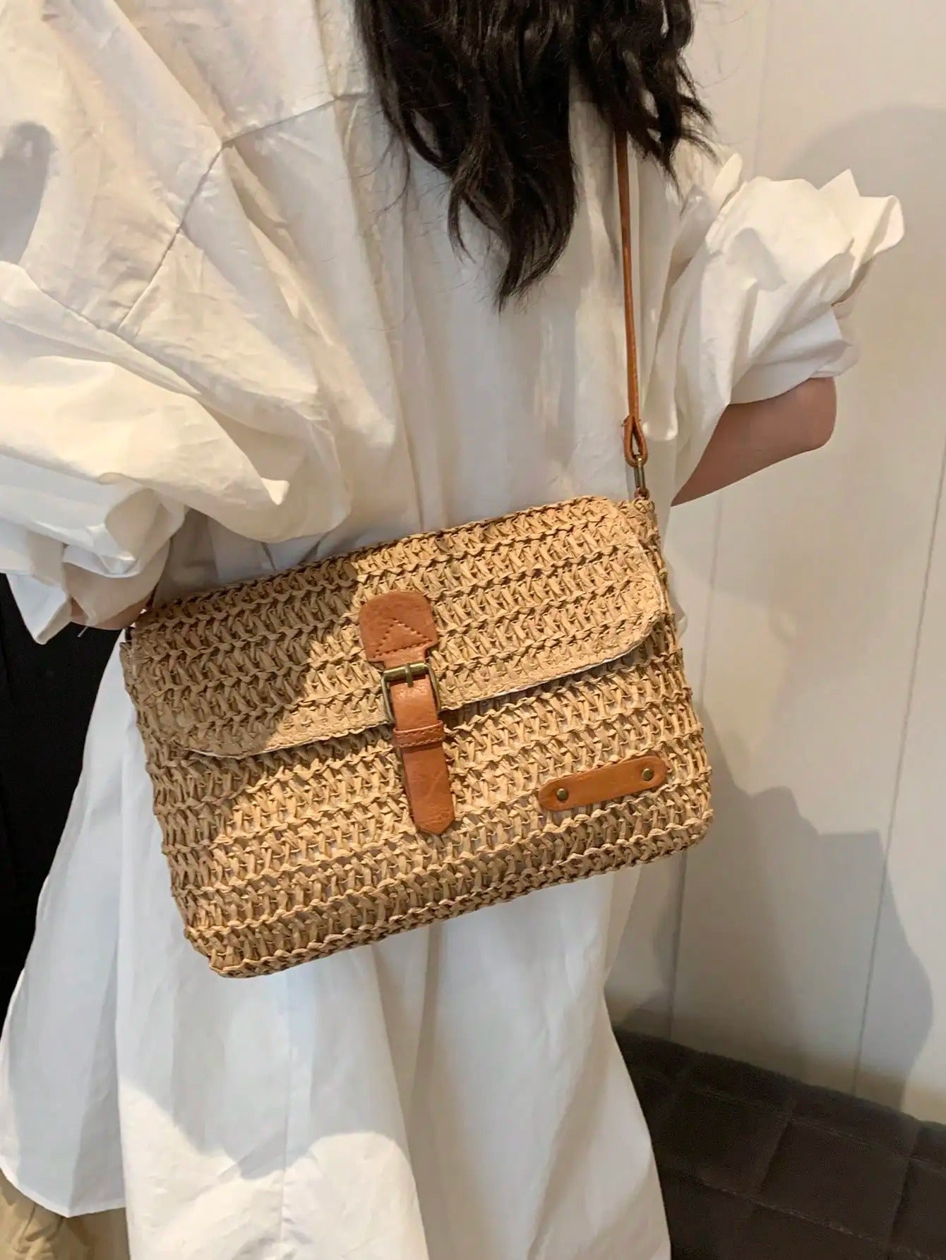 Evelien - Sac Bandoulière en Paille Naturelle – L’Accessoire Estival Incontournable