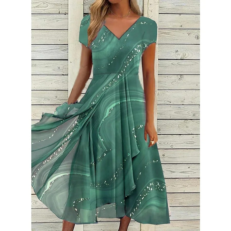 Rosalinde - Robe Midi à Décolleté en V
