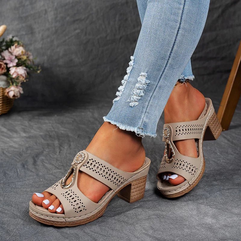 Novellea - Sandales femme orthopédiques à talon confortable et ajouré