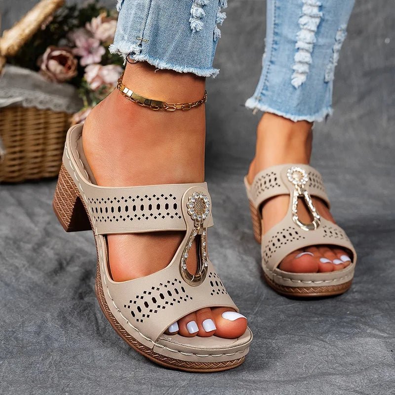 Novellea - Sandales femme orthopédiques à talon confortable et ajouré