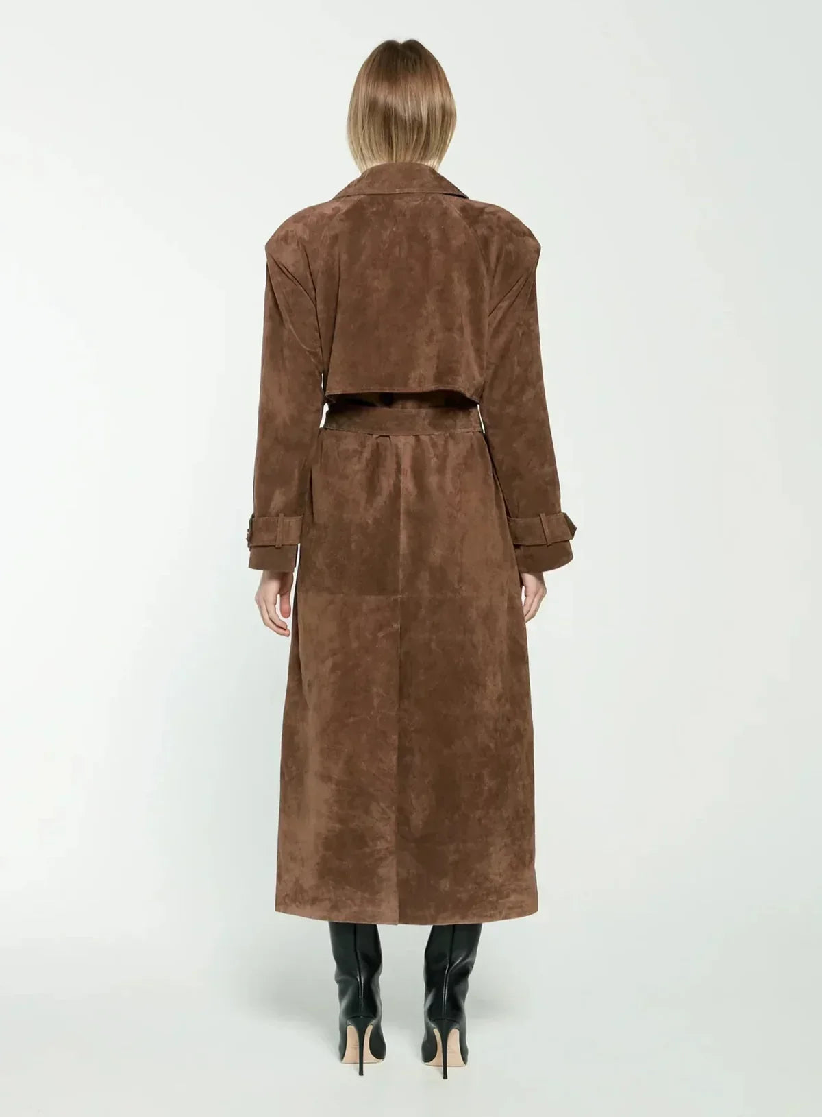 Cléore - Manteau Trench Élégant en Daim Synthétique