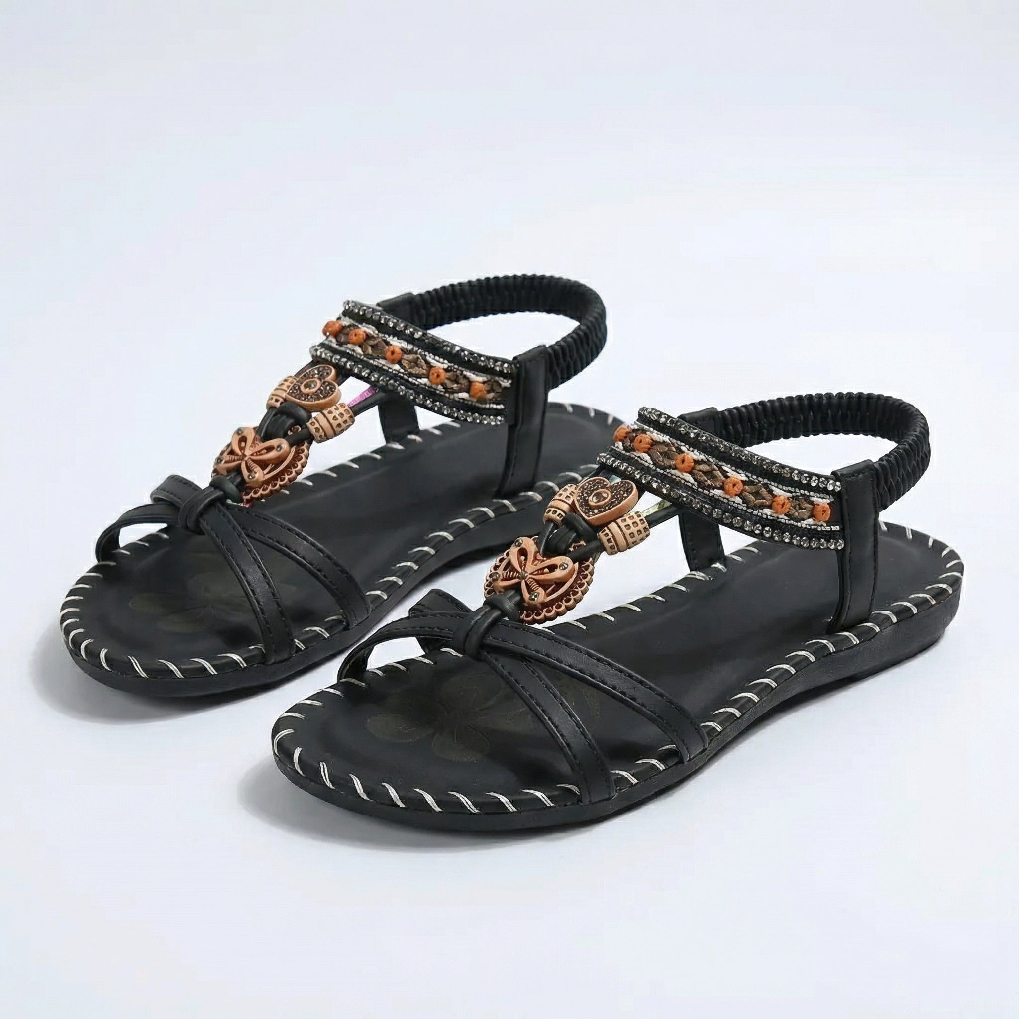 Hovira - Sandales Plates Bohèmes Confortables Style Ibiza Chic