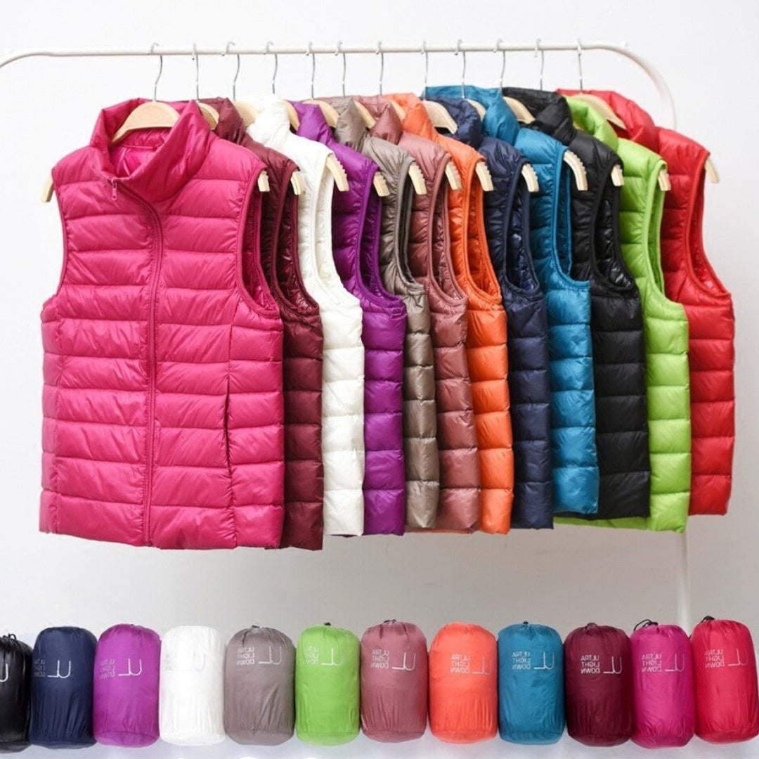 Quelora - Gilet Plissé Léger En Plumes Pour Un Style Élégant