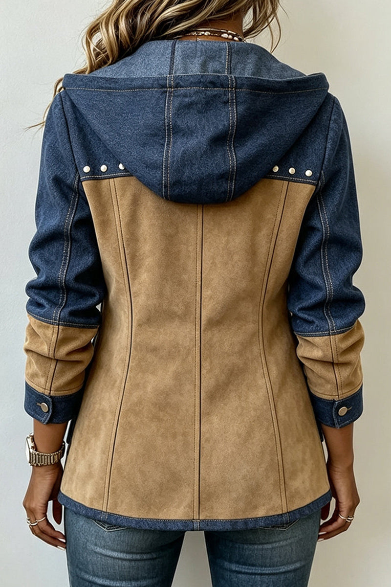 Koosje  - Veste à Capuche Femme Bicolore avec Fermeture Éclair et Poches