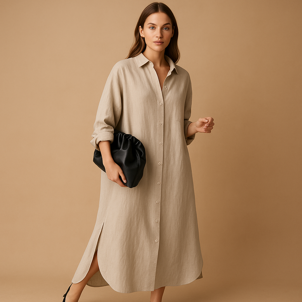 Isabelle - Hemp-Blend Shirt Dress for Women