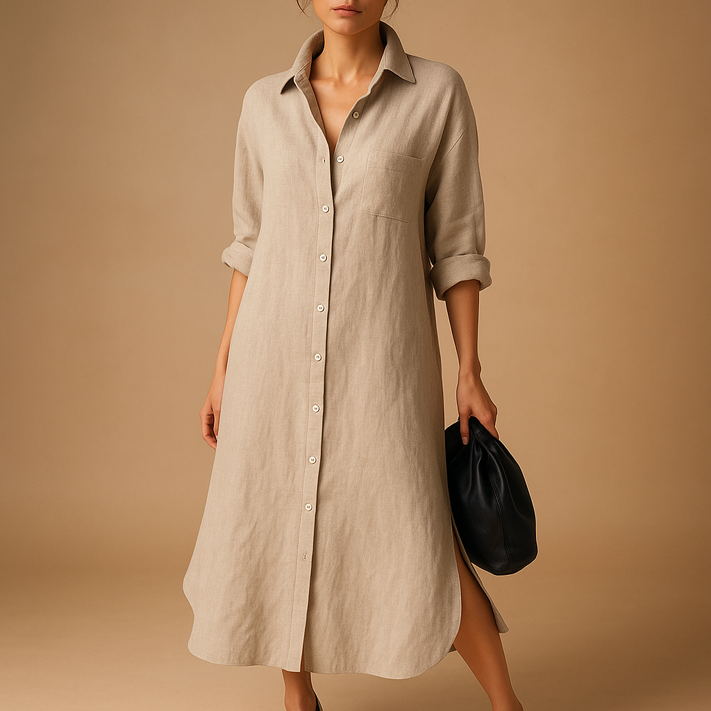 Isabelle - Hemp-Blend Shirt Dress for Women