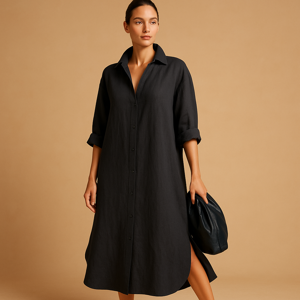 Isabelle - Hemp-Blend Shirt Dress for Women