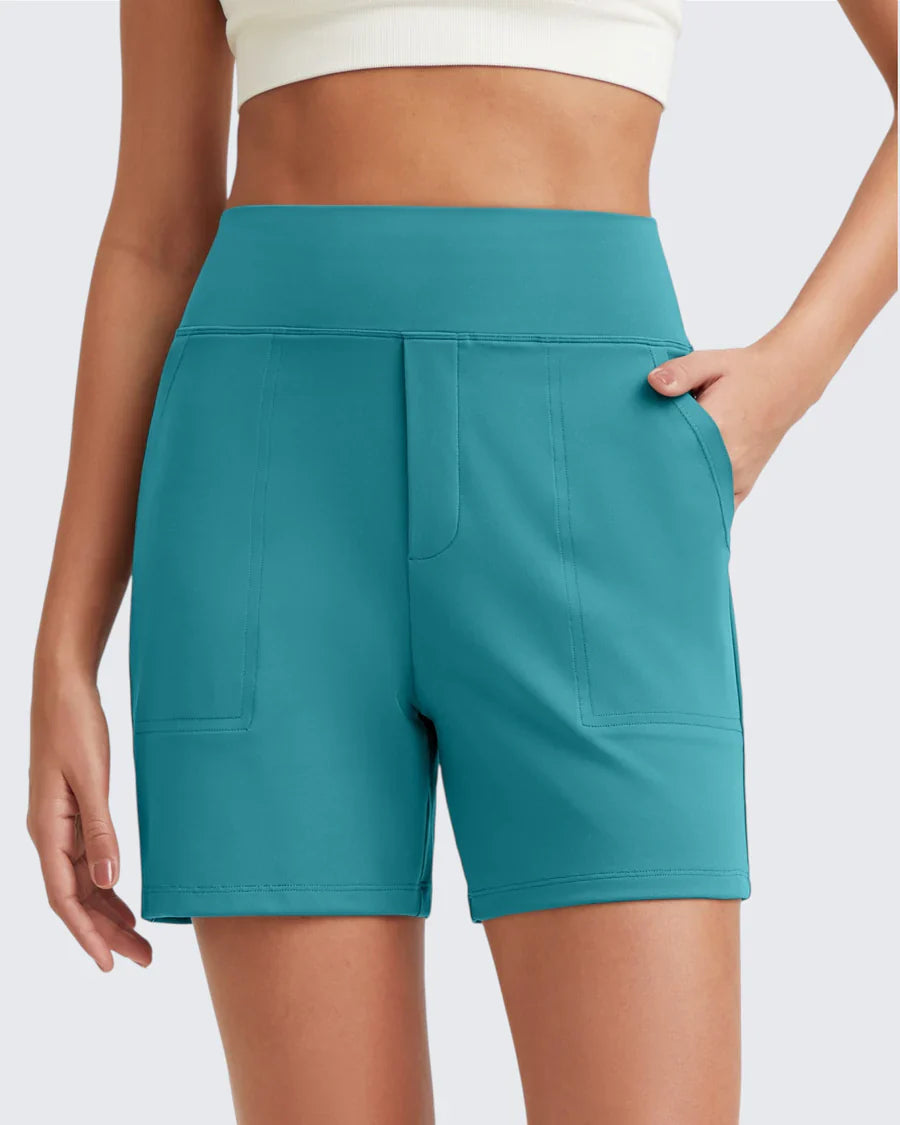 Phaedora - Short femme taille haute avec poches profondes – Camoufle les courbes indésirables