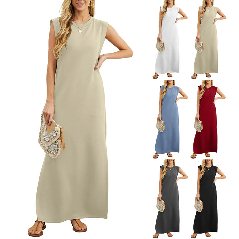Soline - Robe Longue d'Été Sans Manches