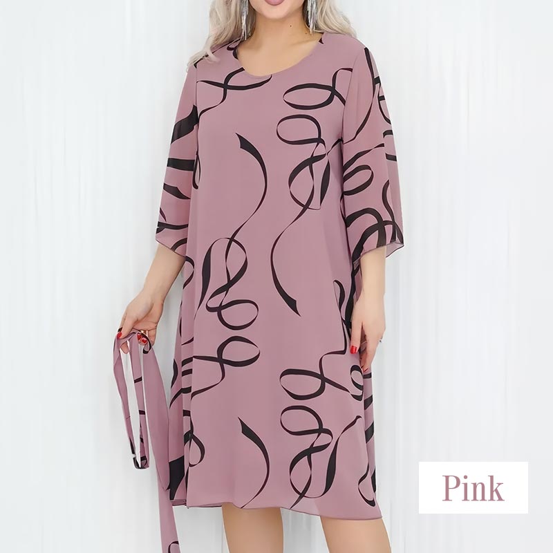 Blandine - Robe Élégante Midi à Manches Volantées